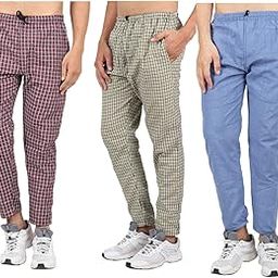 Men's Cotton Blend Checkered Pyjama (Pack of 3) (Payjama-P3-RBY-XL_Red::Blue::Yellow_XL)-image-56