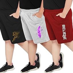 Womens Bermuda Shorts Combo (Pack of 3) ? Plus Size Cotton Graphic Print | XL to 5XL | Pockets | Ideal for Yoga, Gym, Nightwear & Casual Use-image-16