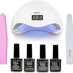 D.B.Z.® Nail Polish Starter Kit, Nail Kit with 48W UV LED Lamp Nail Dryer,1 Gel Nail Polish,1 Primer ,1 Top and 1 Base Coat, Nail File and Buffer-13