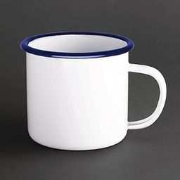 Olympia Enamelled Cups White / Blue 35cl Pack of 6-image-23