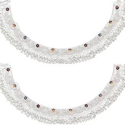 Latest fancy Chain Design Anklet 1pair kolusu payal suitable for women & girls Brass Anklet-image-13
