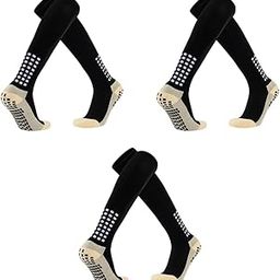 Sport Socks Athletic Over-the-calf Rubber Anti-slip Soccer Breathable Compression Sports Indoor Training One Size for Men Women One Pair 3PCS-image-51