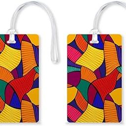 PVC with Silicon Band Printed Luggage/Suitcases Tags, Ideal for Kids (Multicolour) ( Pack of 2 )-54