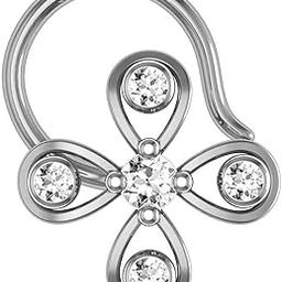 18k (750) White Gold and Diamond Nose Ring-image-106