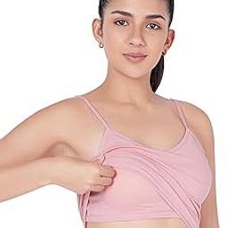Women's Padded Camisole Adjustable Spaghetti Strap Tank Top with Built-in Shelf Bra| Relaxed Fit |Pink Size S to XL-picture-56