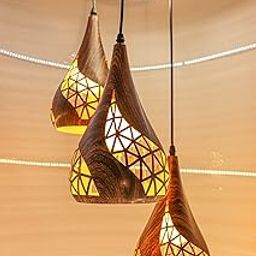 swanart Woodora Pendant Lamp | Modern Hanging Ceiling Light | 3-in-1 Color Changing LED | Adjustable Height | Wooden Finish | for Dining Room, Bedroom, Living Room-image-38