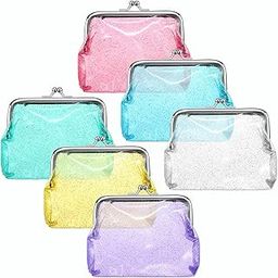 Clear Coin Purse for Women Kiss Lock Coin Purse Transparent Change Purse Wallet Waterproof PVC Kiss-lock Clear Coin Wallet for Carrying Your Change (Multicolor) 6 Pieces-image-60