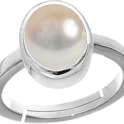 100% Certified Pearl 6.25 Ratti Natural Pearl Gemstone Original Certified moti Adjustable panchhdhaatu/Ashtadhatu Silver Ring for Men and Women-image-62