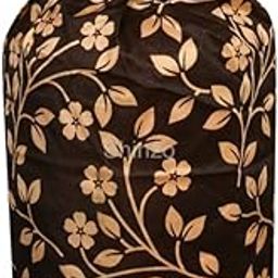 Woah Cotton DustProof And Dustproof LPG Gas Cylinder Cover| Top Design Stain| Dust| DustProof PVC LPG Gas Cylinder Cover, Polyester Gas Tank Cover Fits StandardG_ (Pack of 1, Coffee Leaf)-31