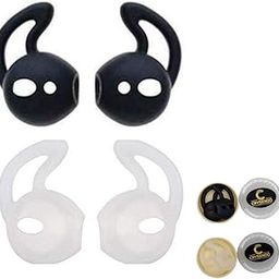 Crysendo Earhooks Compatible with AirPods Buds Wireless Earbuds | Anti-Lost Earhook Holder | Replacement Ear Hook Prevents Earbuds from Falling, Does Not Fit in Case, (2 Pairs)(Transparent+Black)-image-48