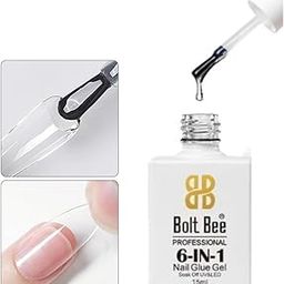 Bolt Bee 6-in-1 Glue 15ml – Base Coat, Nail Glue, Strengthener, Self-Leveling Gel, Slip Solution & Blooming Gel – Soak Off UV/LED Multi-Functional for Nail Art & Extensions-53