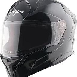 Vega Sonic ISI and DOT Certified Gloss Finish Full Face Helmet for Men with Clear Visor and Spoiler-Black-M-22