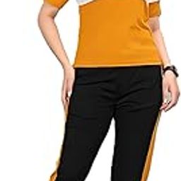 Women's Colorblock T-Shirt and Side Stripe Jogger Set.-picture-1
