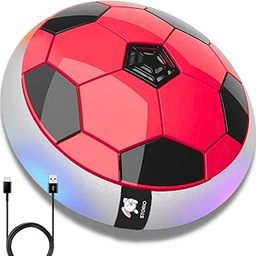 Storio Rechargeable Hover Football Toy for Kids | Indoor Floating Air Soccer Ball with LED Lights | Electric Hover Ball Game for Boys | Birthday Gift for Ages 3–10+ Years - Red-15