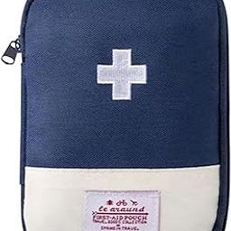 Red First Aid Bag Empty 1st Aid Bag Section Dividers Medical Travel Case Emergency First Responder Storage Compact Medicine Bag for Car Home Office Kitchen Sport Outdoors (Blue)-picture-13