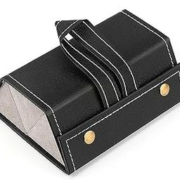 3-Slot Foldable Sunglasses Organizer – Hanging PU Leather Eyewear Case with Magnetic Closure-image-45