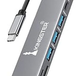Kingster 7-in-1 TypeC Docking Station with 4K HDMI,1xUSB 3.0, 2xUSB 2.0 & TypeC 3.0 PD 100W Charging Port, SD & Micro SD Slot,for All Type C Devices- MacBook,Laptop, Thunderbolt 3,PC,3 Years Warranty-1