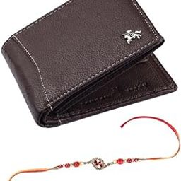 Rakhi Gift Hamper for Brother - Classic brown Men's Leather Wallet and Rakhi Combo Gift Set for Brother/Mens.-image-21