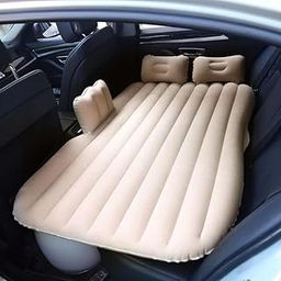 Car Bed for Back Seat - Air Bed - Inflatable Bed, Air Mattress with Pump, Repair Kit & 2 Air Pillows Car Bed for Kids, Travel, Trips, Camping, Picnic, Pool & Beach | Universal Fit | (Beige)-13