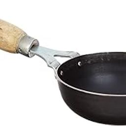 Nutlase Iron Original Loha/Lokhand/Iron Tadka Pan/Fry Pan with Wooden Handle for Kitchen (5 inch, 12.6 cm)-image-22