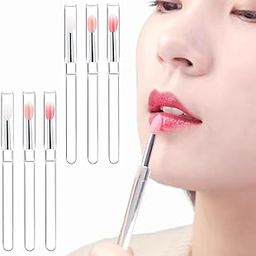 6 Pcs Lipstick Brush, Silicone Lips Applicator for Precise Lipstick Application, Reusable Lip Brush Set for Lip Gloss and Lips Balm, White Pink Red Makeup Tools-image-30