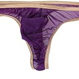 Mens Mesh Gilt-Edged Bulge Pouch Underwear Briefs Thongs Purple S | Clothing Shoes & Accessories | Mens Clothing | Underwear | 1 x Men's Underwear-image-56
