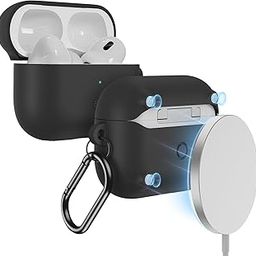 ESR for AirPods Pro Case (2023/2022/2019, 2nd/1st Gen), Compatible with AirPods Pro 2nd Generation Case (USB-C/Lightning Cable), Compatible with MagSafe, Full Drop Protection, Cloud Series, Black-picture-8
