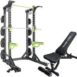 Gamma Fitness Commercial Half Power Rack CPR-90 with Adjutable Exercise Gym Bench AB-201 | for Commercial Gym or Home Gym Setup-picture-3