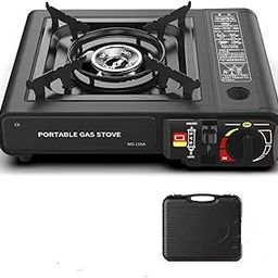 HVG TRADERS Travelling Dual Fuel Portable Gas Stove for Propane & Butane, Camping Automatic Ignition Stove with Single Burner, Propane Adapter Hose and Carrying Case Included.-picture-10
