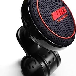 GH GENERIC HUB® Universal Steering Wheel Spinner Knob | Auxiliary | Booster | Aid | Control | Handle | Car Steering Wheel Strengthener (Black-Red)-5
