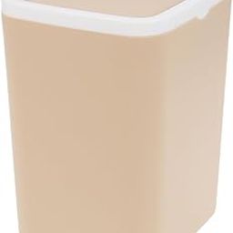 MAGICLULU Mini Desktop Garbage Can with Lid Safe Plastic Easy to Clean for Home Office Car Desk Trash Can Small Waste Container Organized Storage Khaki-picture-10