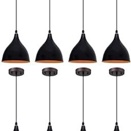 CRAFTSDEC Mini Dome Pendant Lights for Ceiling | Pack of 8 | Black-Orange | Hanging Decorative Lamp for Home, CAF�, Bar, Showrooms, Office, Receptions, Farmhouse, Balcony| Without Bulb | E27 Holder-image-42
