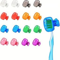 TOPDOC Travel Toothbrush Head Covers Pack of 5, Toothbrush Protector Cap, Toothbrush Guard Cap Brush Pod Case, Protective Portable Plastic Clip for Household Travel, Bathroom, School, Camping-picture-15