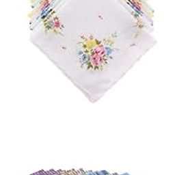 22pcs Womens Vintage Floral Print Cotton handkerchief Pocket Hanky-image-11