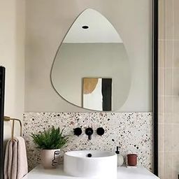MIRROROLOGY INDUSTRY 18x24 Inch Teardrop – Stylish and Modern Asymmetrical Mirror for Bathroom, Makeup, and Home Décor-image-79