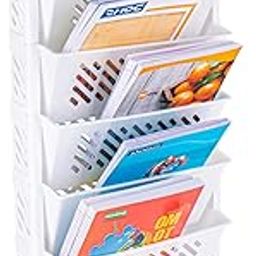 Vallaree 5 Layer Removable Plastic Movable Bookshelf for Home Study, Office Room Storage Organizer Shelf Book Rack, File Rack (76cmx39cmx19cm) (5 Layer)-18