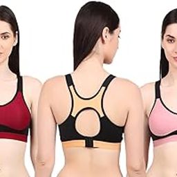 Women's Cotton Non Padded Sports Gym Yoga Daily Workout Sports Bra Combo for Girl-image-92