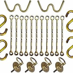 Trendy Creation Hub Lotus Design Antique Golden Finish 12 Inch 28 Piece Saliya Swing Rod for Hanging Swing, 4 Inch 8 Piece S Hooks, 7 Inch 4 Piece Bottom Kada and 6.5 Inch 2 Piece W Hook-image-63