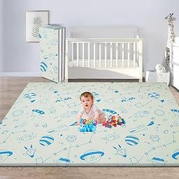 UCRAVO Kids Play Mat Baby Crawling Double-Sided Safe Foam Pad Floor Foldable Non-Slip Waterproof & Reversible Free Carry Bag Infant Play mats for Kids Crawling Baby Play Mat,Portable Outdoor/Indoor Use-10