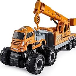 MANAKI ENTERPRISE 1:43 Metal Head Construction Crane Truck Toys Alloy Diecast Truck Set Toy, Diecast Miniature Car Model Best Birthday Gift for Kids (Pack of 1),Yellow-6