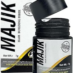 Majik Human Hair Fibers Fill In Thinning and Fine Hair for an Instantly Fuller for Women and Men Premium Hair Building Formulation with Hold Spray and Optimizer Comb (7 Gram Black)-7