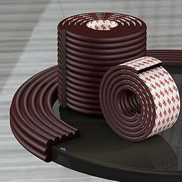 Redvant 2-Meter, Table Protection Strip Protector, Extra Soft Foam Edge Safety Strip for Baby & Kids, Baby Proofing Corner Guards & Safety Bumper Edge for Table, Desk. (Brown)-4