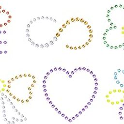 Set of 6 Small Rhinestone Stencils - Reusable Template for Hotfix Flatback AB and Swarovski Crystals - Use on Paper Projects, Fabric, Jeans, T-Shirts.-18