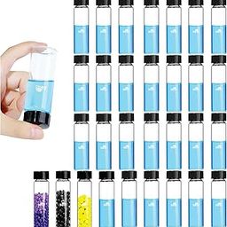 Bello 30ml 30pcs Clear Glass Vials Culture Tube, Glass Sample Vial with PE Stopper, Leak-Proof Small Glass Bottles Containers Essential Oil Bottles for Storage Liquid, Pills and Lab Home Kitchen Use.-14