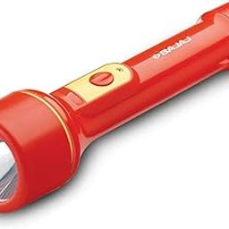 Bajaj Raftaar Jumbo LED RC Torch | Upto 4 Hrs Backup | 3 Mode Switch | 6 Months - Warranty (Pack of 1, Red)-18