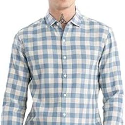 Men's Cotton Casual Printed Checkered Stylish Latest Shirt for Men (SkyBlue; Medium)-picture-17