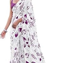 Premium Pure Mulmulcotton Ethnic Motif Printed Ready To Wear Saree with Blouse Piece-23