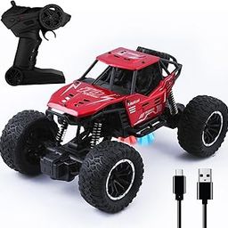 Wembley Rock Crawler Monster Truck| Remote Control Car Toy for Boys| Powerful Rechargeable RC Car| Multifunctional Rock Climbing Toys for Kids with 5 Functions for Kids (Red)-image-36