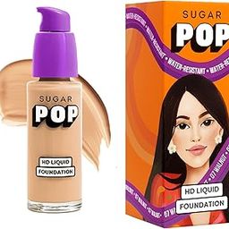 SUGAR POP HD Liquid Foundation with SPF 30 | Lasts upto 10hrs | Full Coverage | Water-Resistant | Matte Finish | 30ml - 07 Walnut-image-1