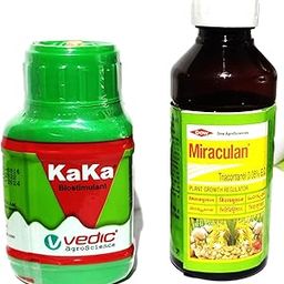 Vedic Agro Science Pvt.Ltd. Science Extract Organic Fertilizer For All Plants All Purpose Indoor & Outdoor Plants Growth, Flowering & Fruiting Kaka 100Ml+Miraculan 100Ml (200 Ml_Multi), Liquid-image-39